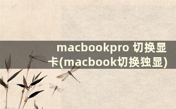 macbookpro 切换显卡(macbook切换独显)